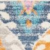 5' X 7' Gray Blue And Orange Ogee Distressed Area Rug