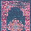 10' Blue And Pink Medallion Distressed Runner Rug
