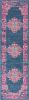 10' Blue And Pink Medallion Distressed Runner Rug