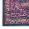 8' Blue And Pink Medallion Distressed Runner Rug