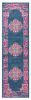 8' Blue And Pink Medallion Distressed Runner Rug