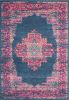 7' X 10' Blue And Pink Medallion Distressed Area Rug