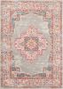 5' X 7' Gray And Gold Medallion Distressed Area Rug