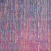 5' X 7' Blue And Orange Abstract Area Rug