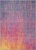 5' X 7' Blue And Orange Abstract Area Rug