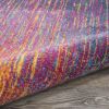 5' Blue And Orange Abstract Round Rug