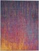 8' X 10' Blue And Orange Abstract Area Rug