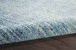 5' Blue And Ivory Abstract Round Rug