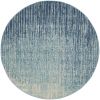 5' Blue And Ivory Abstract Round Rug