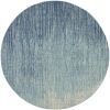 8' Blue And Ivory Abstract Round Rug