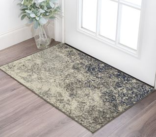 2' X 3' Gray And Ivory Abstract Area Rug