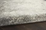 4' Gray And Ivory Abstract Round Rug