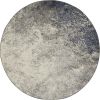 4' Gray And Ivory Abstract Round Rug