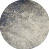 5' Gray And Ivory Abstract Round Rug