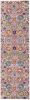8' Silver Gray And Pink Floral Distressed Runner Rug