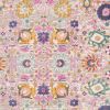 5' X 7' Gray And Pink Floral Distressed Area Rug