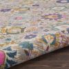 5' X 7' Gray And Pink Floral Distressed Area Rug