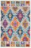 2' X 3' Ivory And Blue Ogee Distressed Area Rug