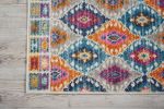 2' X 3' Ivory And Blue Ogee Distressed Area Rug