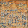 2' X 3' Teal And Gold Medallion Distressed Area Rug