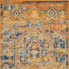 2' X 3' Teal And Gold Medallion Distressed Area Rug