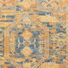 5' X 7' Teal And Gold Medallion Distressed Area Rug