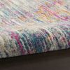 8' Ivory And Blue Abstract Round Rug