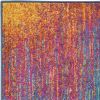10' Blue And Orange Abstract Runner Rug