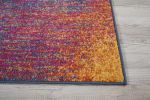 2' X 3' Blue And Orange Abstract Area Rug