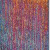 8' Blue And Orange Abstract Runner Rug