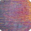 4' Blue And Orange Abstract Round Rug