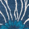 10' Blue And Gold Floral Runner Rug