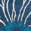 2' X 3' Blue And Gold Floral Area Rug