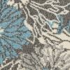 5' X 7' Blue And Gray Floral Area Rug