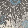 7' X 10' Blue And Gray Floral Area Rug