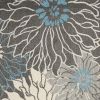 8' X 10' Blue And Gray Floral Area Rug