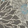 8' Blue And Gray Floral Round Rug