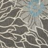 8' Blue And Gray Floral Round Rug