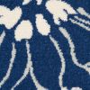6' Blue And Ivory Floral Runner Rug