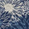 6' Blue And Ivory Floral Runner Rug