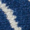 8' Blue And Ivory Floral Runner Rug