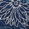 5' X 7' Blue And Ivory Floral Area Rug