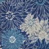 8' X 10' Blue And Ivory Floral Area Rug