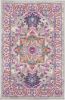 2' X 3' Light Gray And Pink Medallion Area Rug