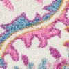7' X 10' Light Gray And Pink Medallion Area Rug