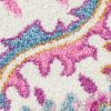 8' X 10' Light Gray And Pink Medallion Area Rug