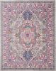 8' X 10' Light Gray And Pink Medallion Area Rug