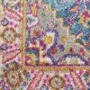 6' Teal And Ivory Medallion Distressed Runner Rug
