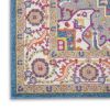 7' X 10' Teal And Ivory Medallion Distressed Area Rug
