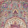 6' Gray And Ivory Medallion Runner Rug